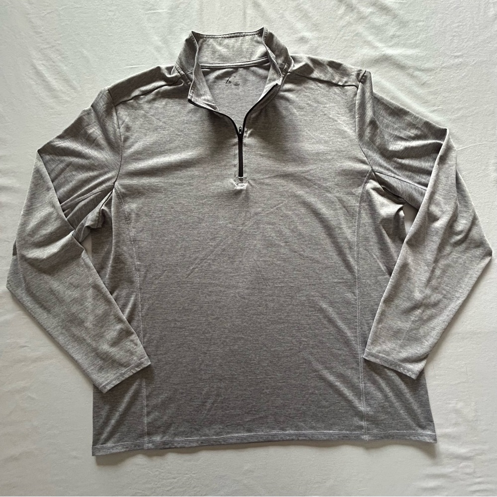 Zella Light Gray Quarter-Zip Pullover